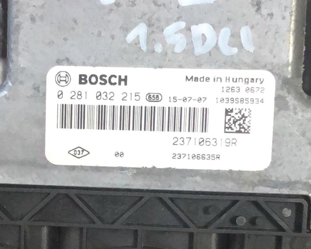 ecu BOSCH EDC17C84-3.2 0281032215 RENAULT KANGOO II 1.5 DCI 90HP 237106319R 237106635R 1037556755