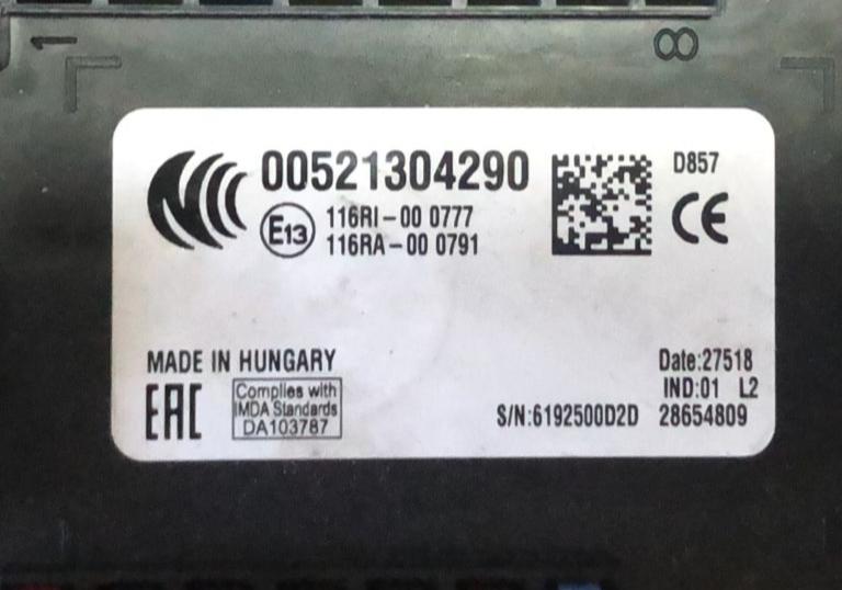 Centralina Fusibili Interna Body computer 00521304290 Jeep Renegade (5i) 2.0 16V MJT (103kw) 4WD 5p/d/1956cc