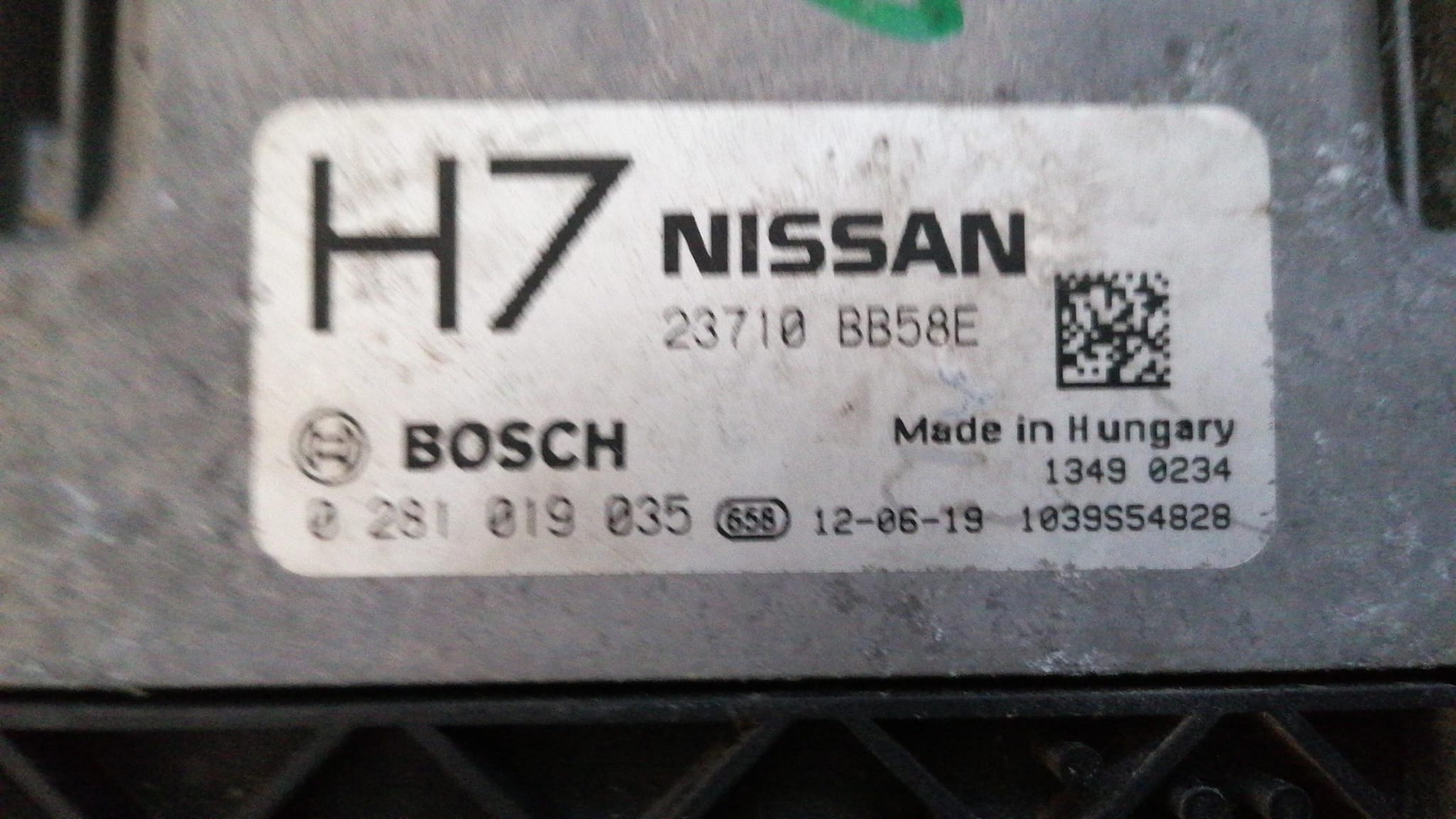 CENTRALINA MOTORE NISSAN QASHQAI1.6 0281019035 23710 BB58E EDC17C42