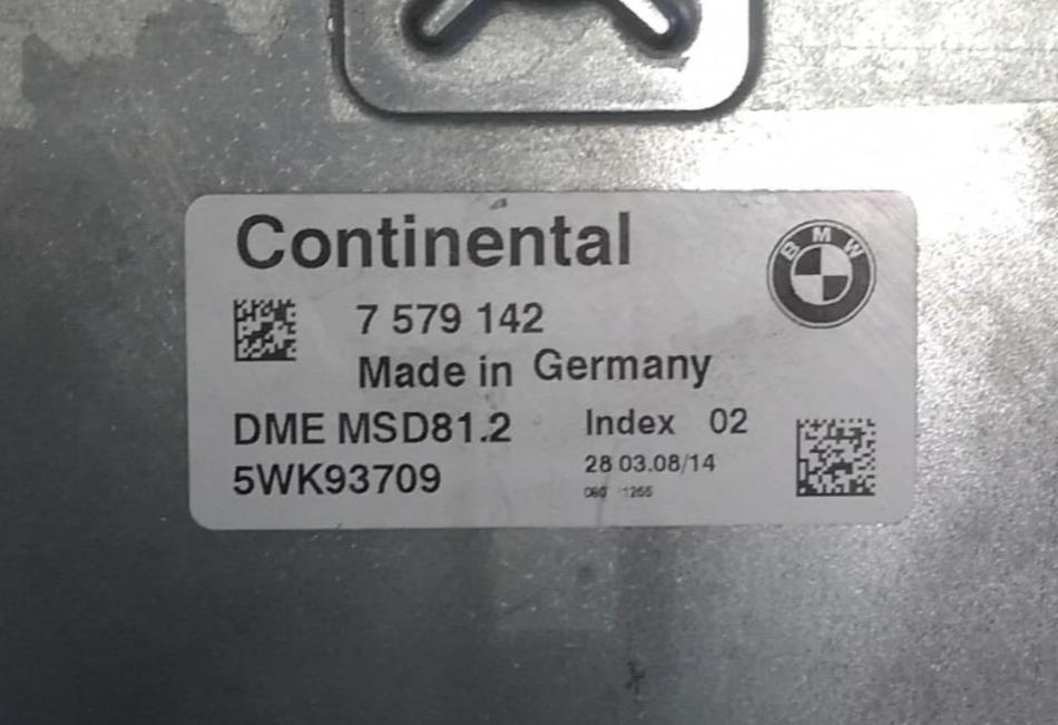 Centralina Motore ECU Controller DME MSD81.2 7579142 5WK93709 BMW Continental
