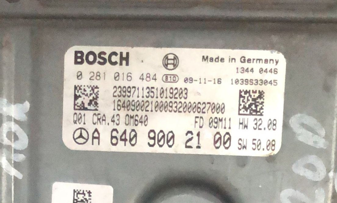 ECU MERCEDES CLASSE B (W245) 2.0D A6409002100 0281016484 CRA.43 EDC 16C32-5.43