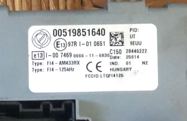 CENTRALINA BODY COMPUTER FIAT NEW PANDA 312 00519851640 delphi 28446222