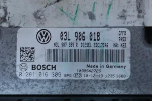 ECU CENTRALINA VW VOLKSWAGEN GOLF 2.0 TDI BOSCH 0281016309 03L906018 EDC17C46-2.7