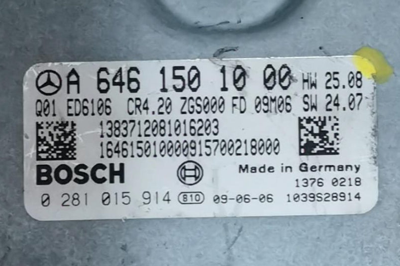 ECU Mercedes Sprinter 2.2CDI 0281015914 A6461501000 EDC16CP31 EDC 16CP31-8.20