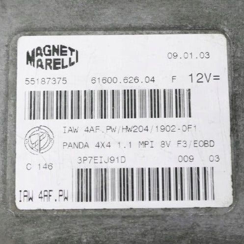 IAW 4AF.PW 55183928 CENTRALINA MOTORE FIAT PANDA 141 4X4 1.1 MPI 8V