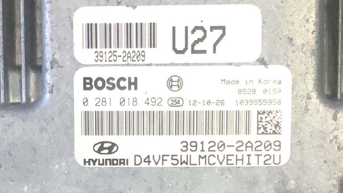 CENTRALINA MOTORE AUTO HYUNDAI I40 BOSCH 0281018492 39120-2A209 EDC17C08-5.25