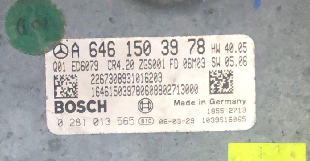 ECU motore MERCEDES A6461503978 Bosch 0281013565 A6461503978 EDC16CP31