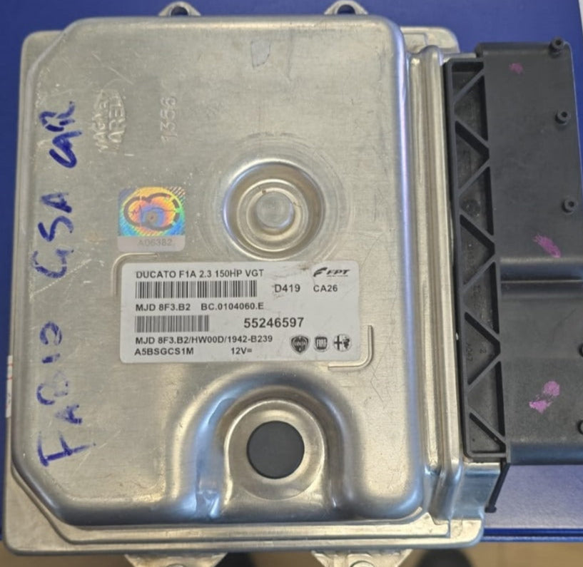 ECU CENTRALINA MOTORE FIAT DUCATO 2.3 150HP 55246597 MJD 8F3.B2 HW00D 1942-B239 MJD8F3.B2