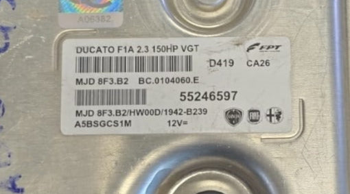 ECU CENTRALINA MOTORE FIAT DUCATO 2.3 150HP 55246597 MJD 8F3.B2 HW00D 1942-B239 MJD8F3.B2