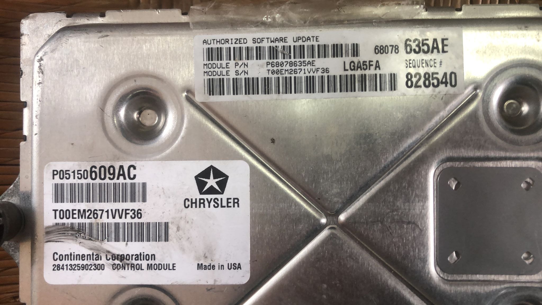 ECU CHRYSLER 2012 P05150609AC 68078635ae LGA5FA