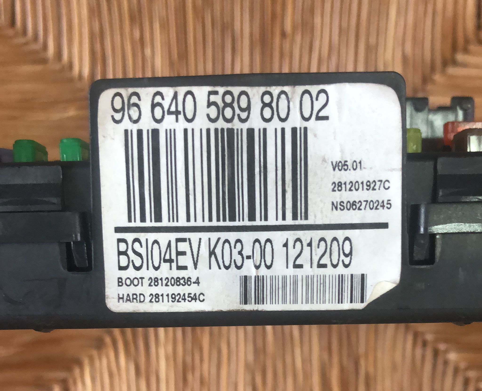 CITROEN BERLINGO PARTNER BODY CONTROL MODULE FUSEBOX 966405898002 BSI4EV K03-00