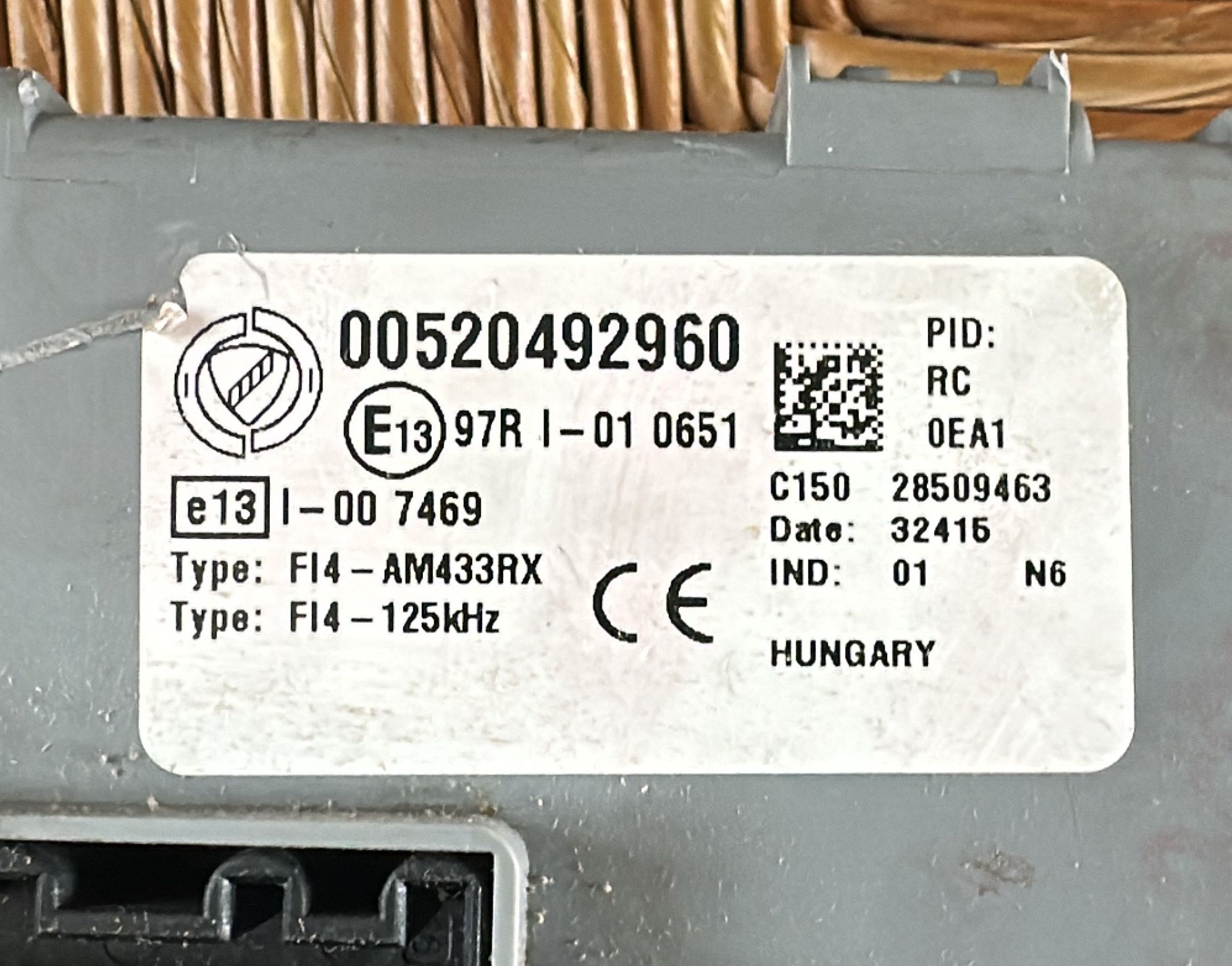 Centralina Body Computer Fiat 500 Codice 00520492960 DELPHI 28509463