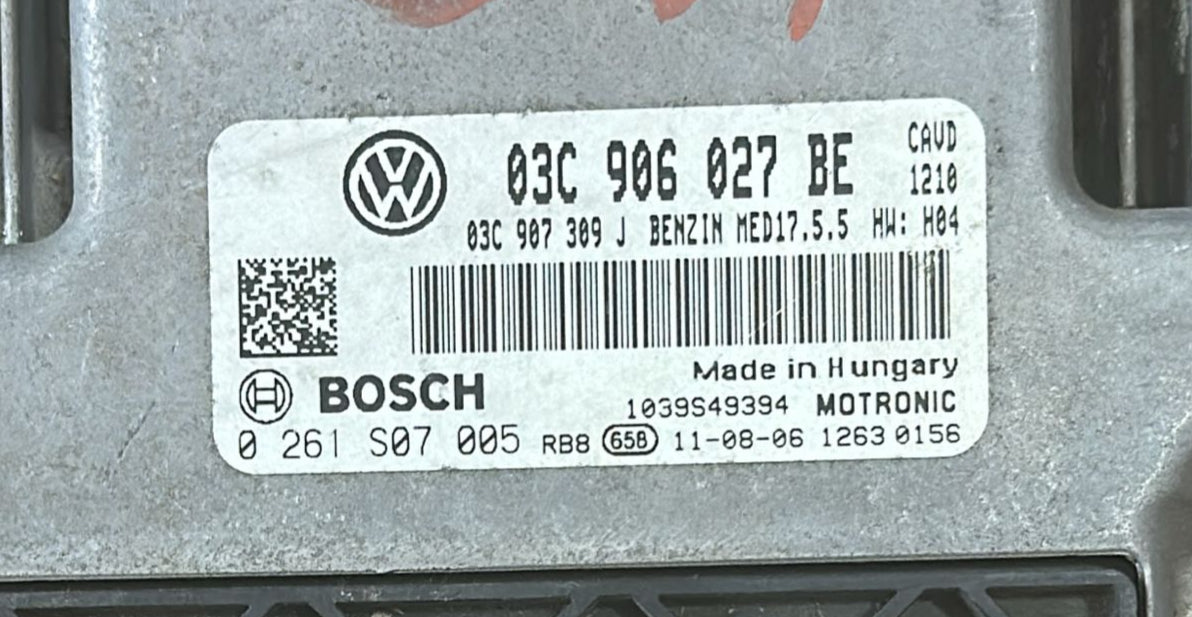 ECU vw jetta 03c906027be 0261s07005 MED17.5.5 CAVD H04 1037512979