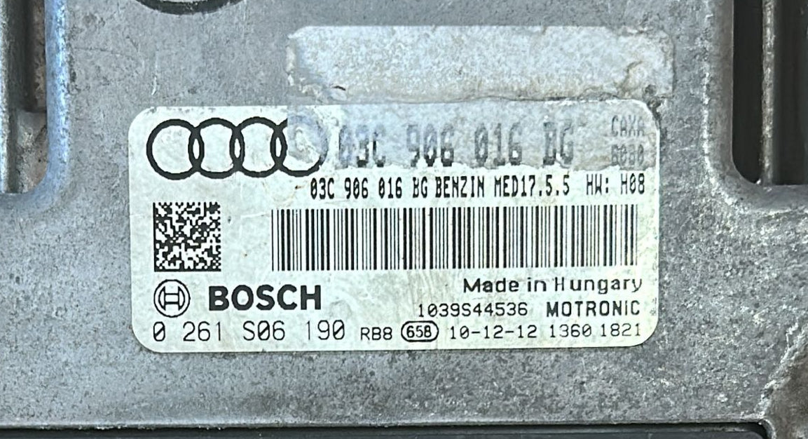 ECU AUDI A1 1.4 TFSI 03C906016BG BOSCH 0261S06190 BENZIN MED17.5.5 CAXA 9080 1039S50018 MED17.5.5