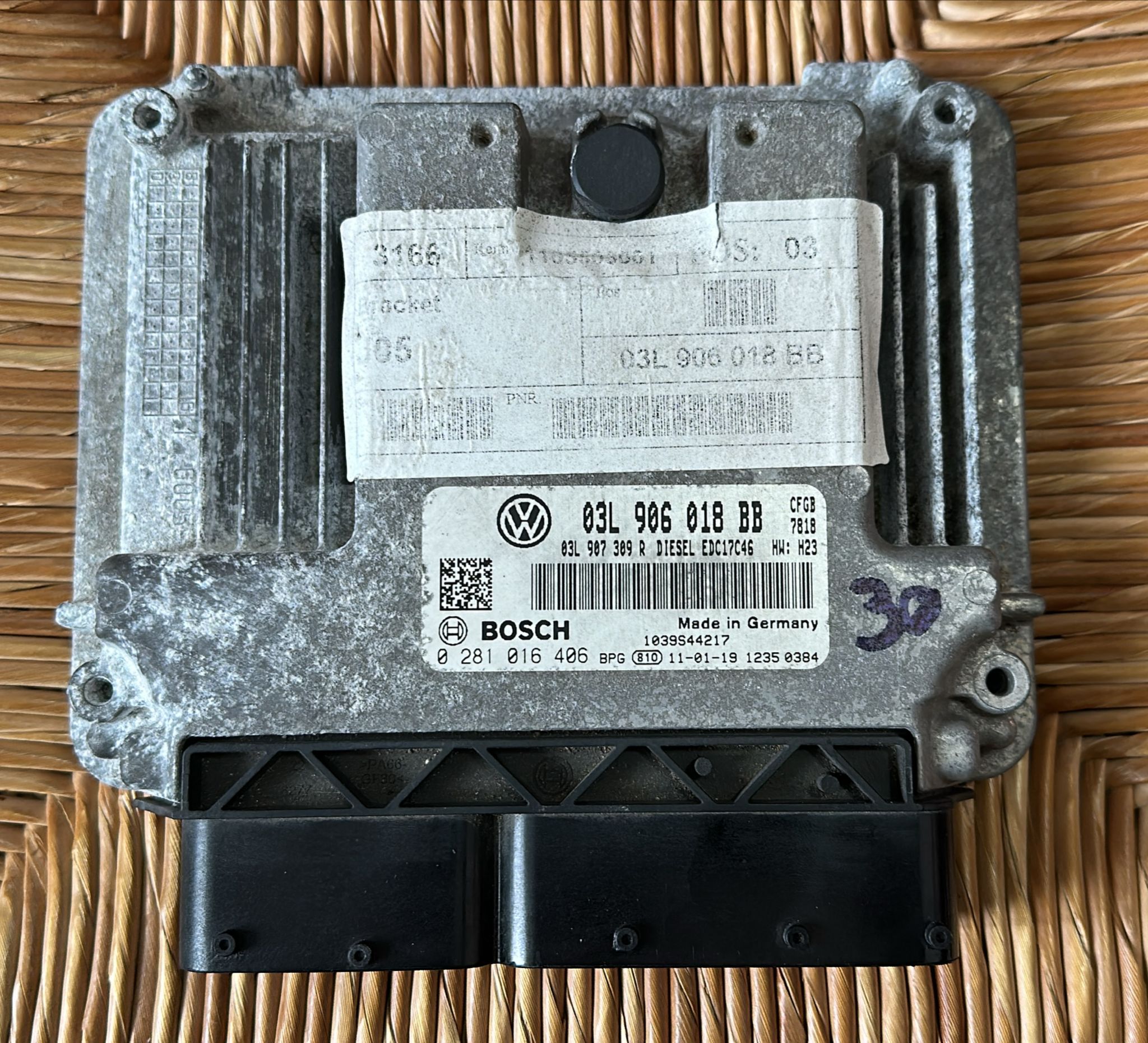 ECU CENTRALINA MOTORE VW Golf6 2.0TDI Volkswagen SCIROCCO 2.0 TDI CR 03L906018BB 0281016406 EDC 17C46