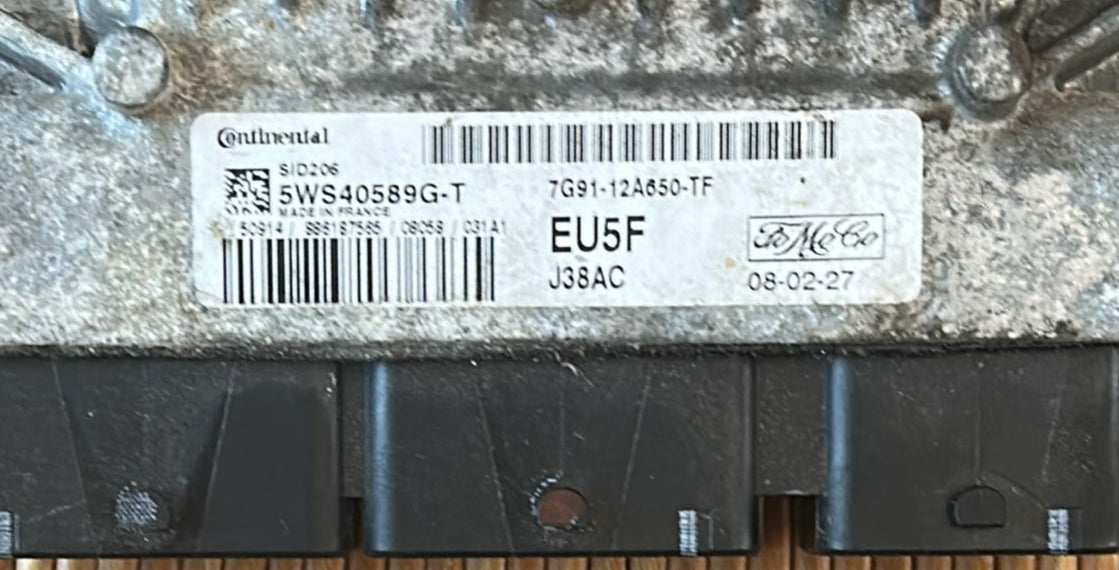 ECU FORD 1.8 7G9112A650TF 5WS40589GT EU5F 5WS40589G-T sid206