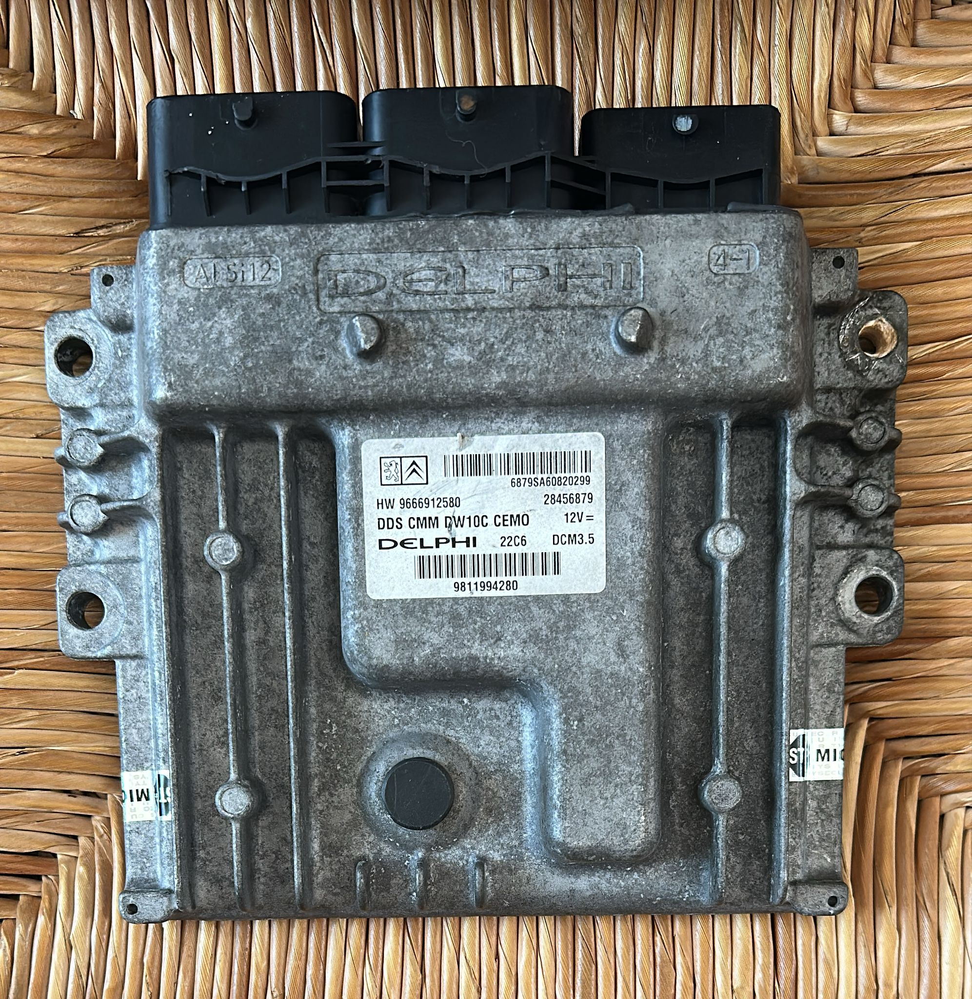 Ecu citroen jumper peugeot 2.0 9666912580 28456879 delphi 10b5 dcm3.5 9811994280