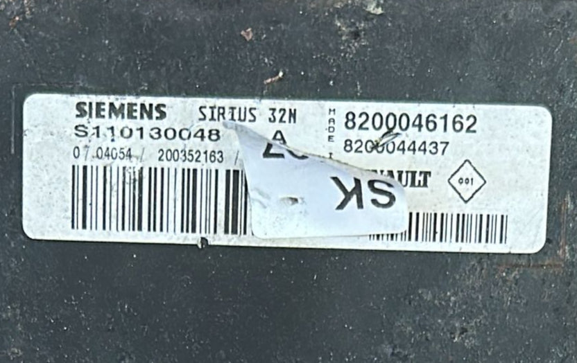 ECU Renault Megane 1.6 8200046162 S110130048A SIRIUS 32N 1.4B 16V 98CV