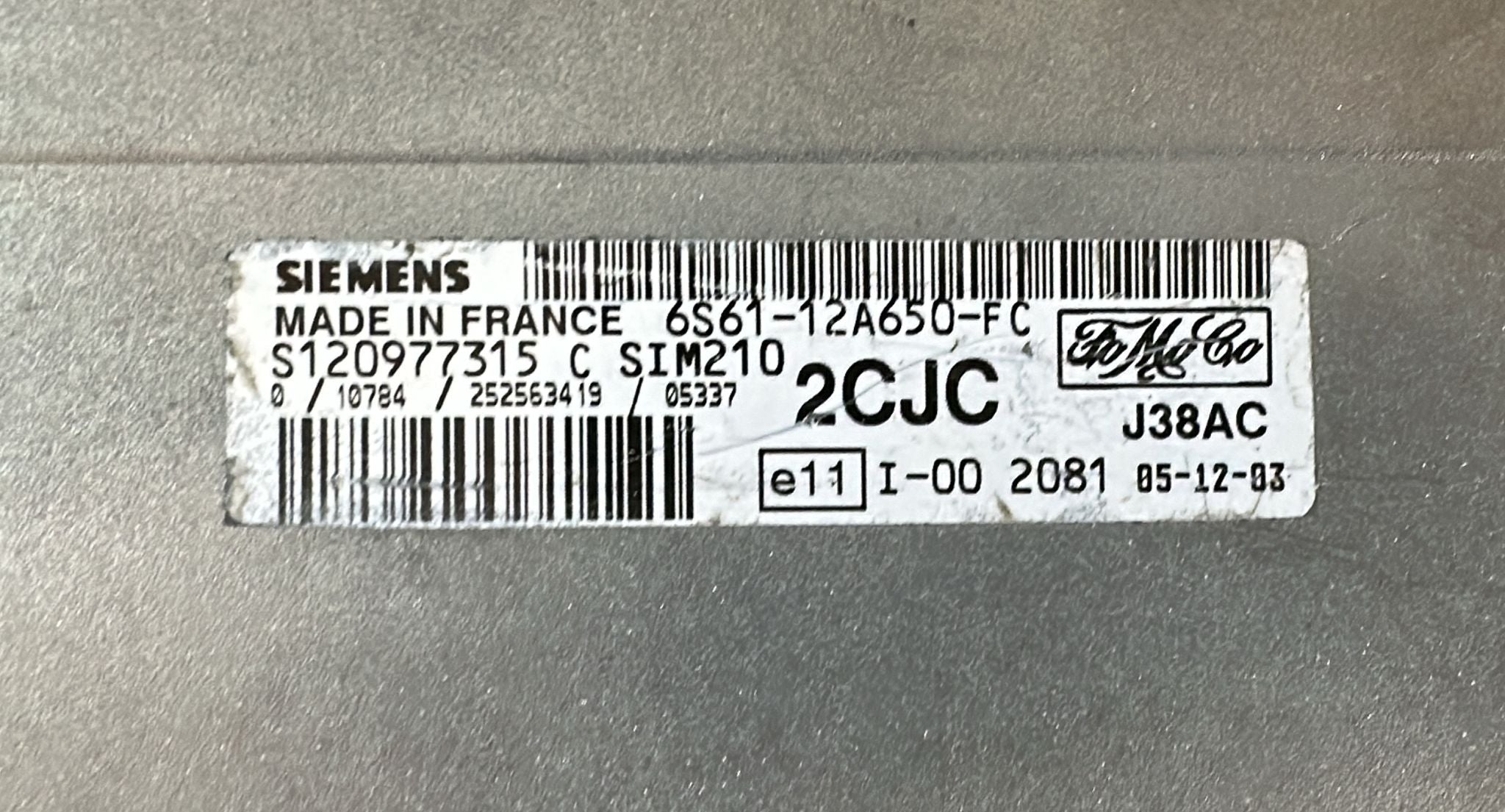 CENTRALINA MOTORE FORD FIESTA SIEMENS S120977315 C S120977315C FoMoCo 6S61-12A650-FC 6S6112A650FC 2CJC sim210