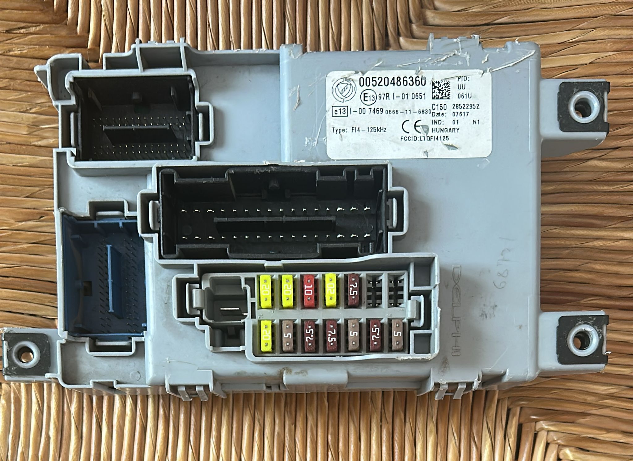 Body computer FIAT NUOVA PANDA dal 2016 al 2022 00520486360 52033925 52048636 52215388