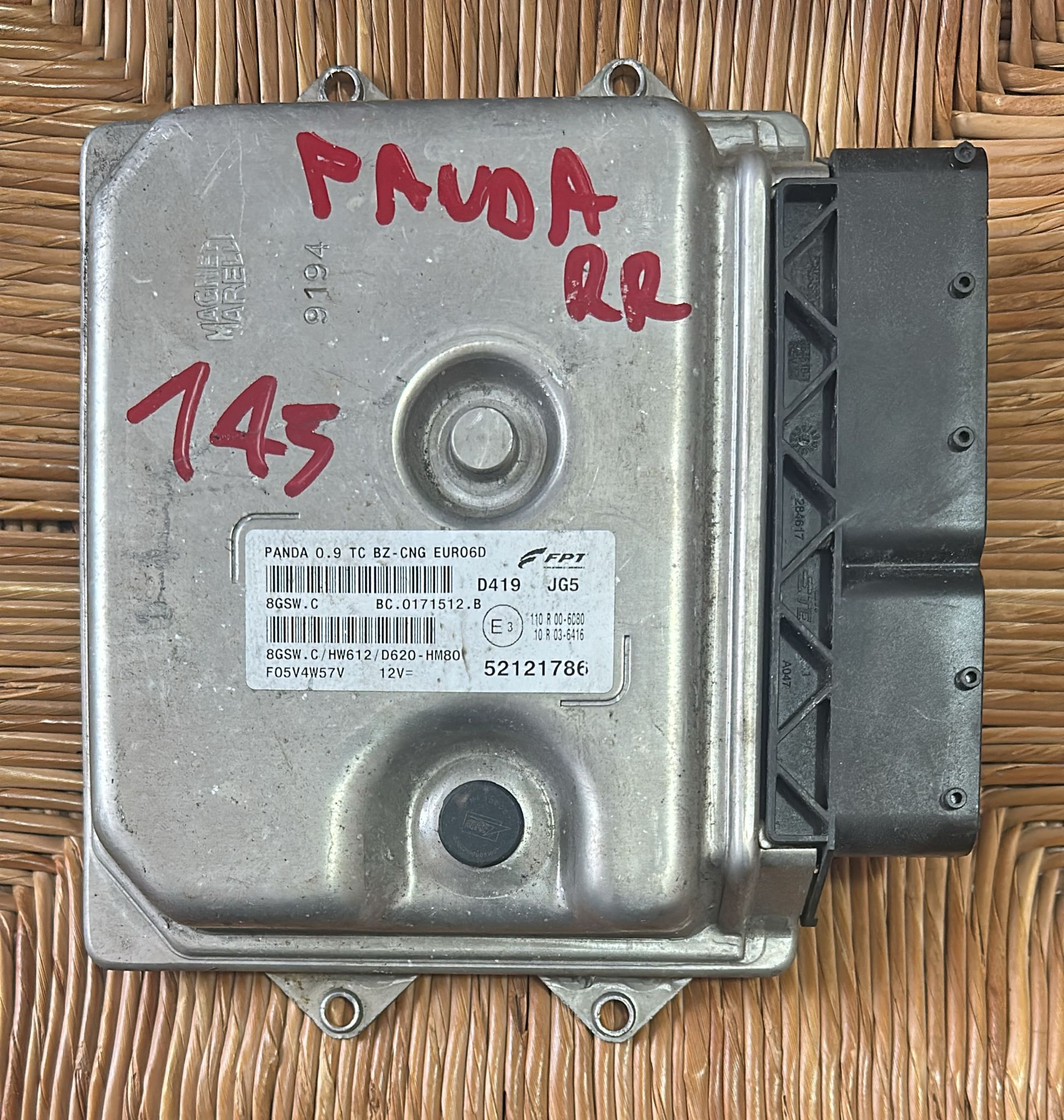 Centralina motore Fiat panda 0.9 52121786 Marelli 8GSW.C HW612 (2) bc.0171512.b euro6d