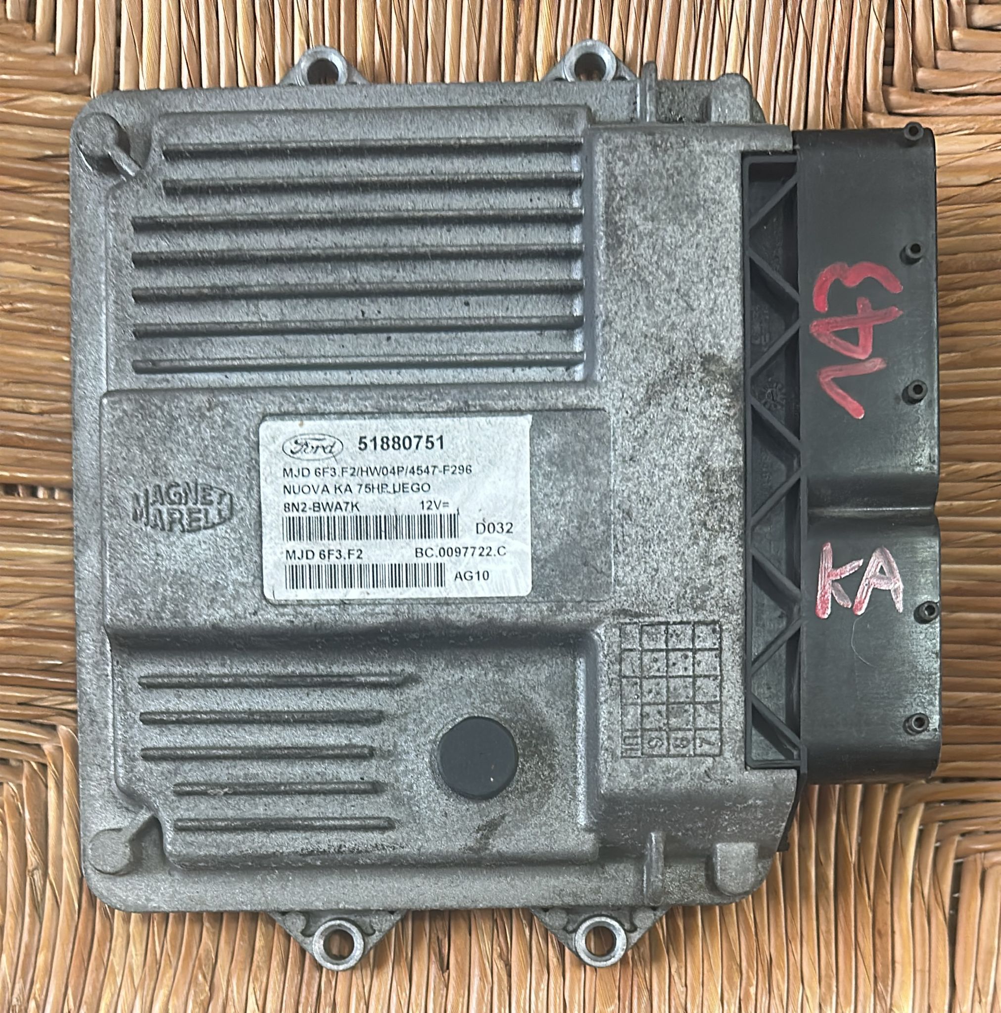 Ford Ka Kit centralina motore ECU 51880751 MJD 6F3.F2 HW04P Diesel 1300 BC.0097722.C