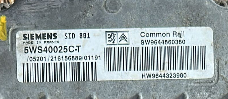 ecu Citroen Berlingo 2.0HDI 9644860380 5WS40025C-T SID801