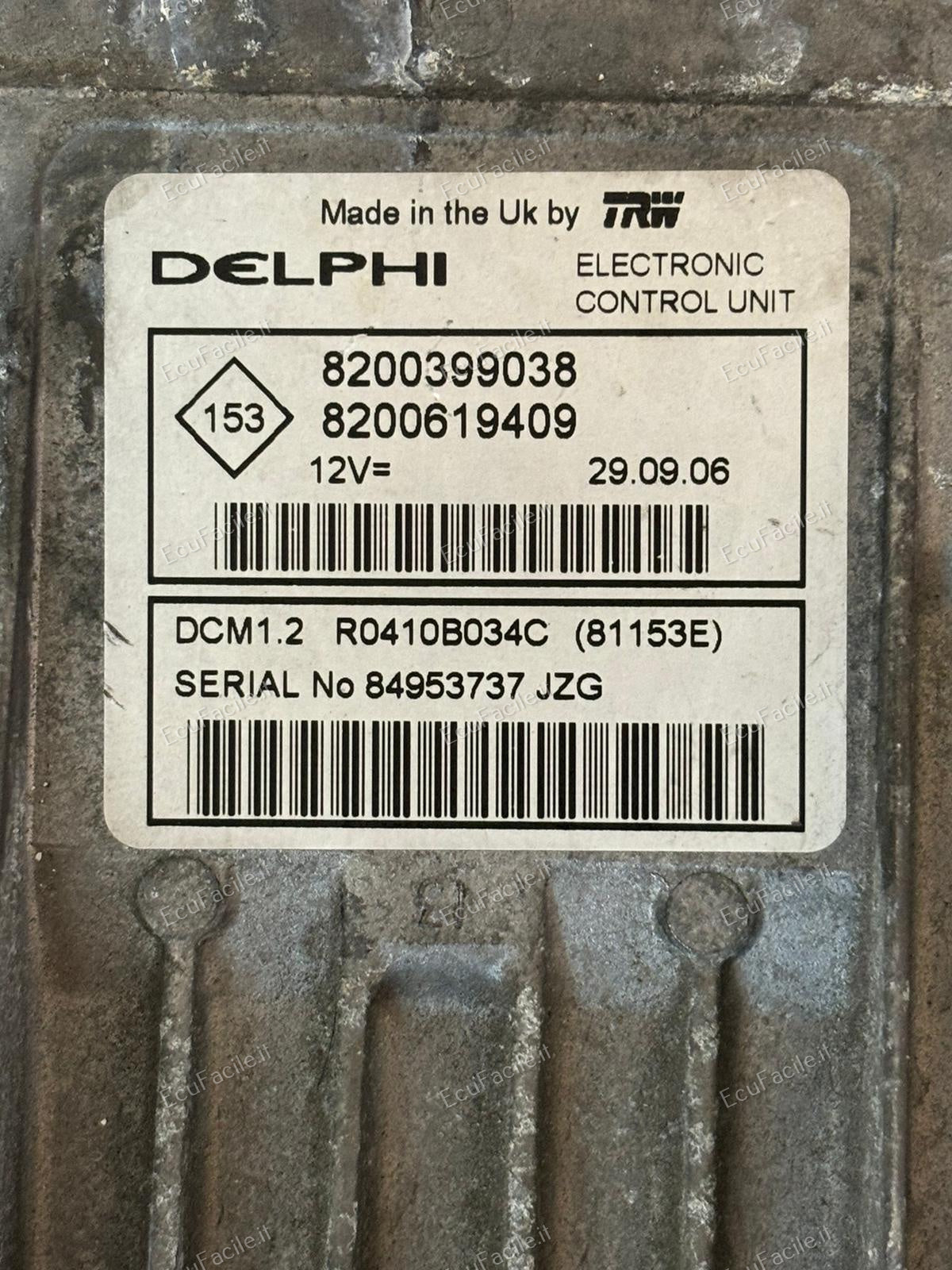 ECU kango 1.5 dci r0410b034c 8200399038 8200619409 DCM1.2