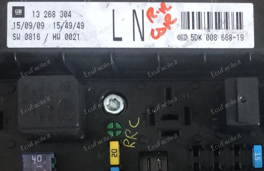 SCATOLA DEI FUSIBILI RELÈ FUSIBILE SCATOLA BSI OPEL ASTRA H ZAFIRA B 13268304 LN
