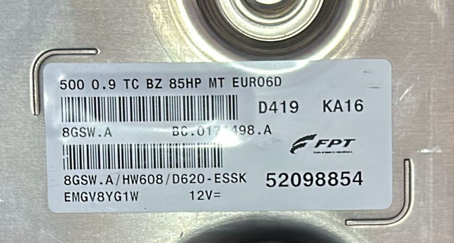 ecu FIAT 500 900 TC 85HP ECU MARELLI MM8GSW MM8GSWHW608 3D620ESS 52098854 8gswa hw608