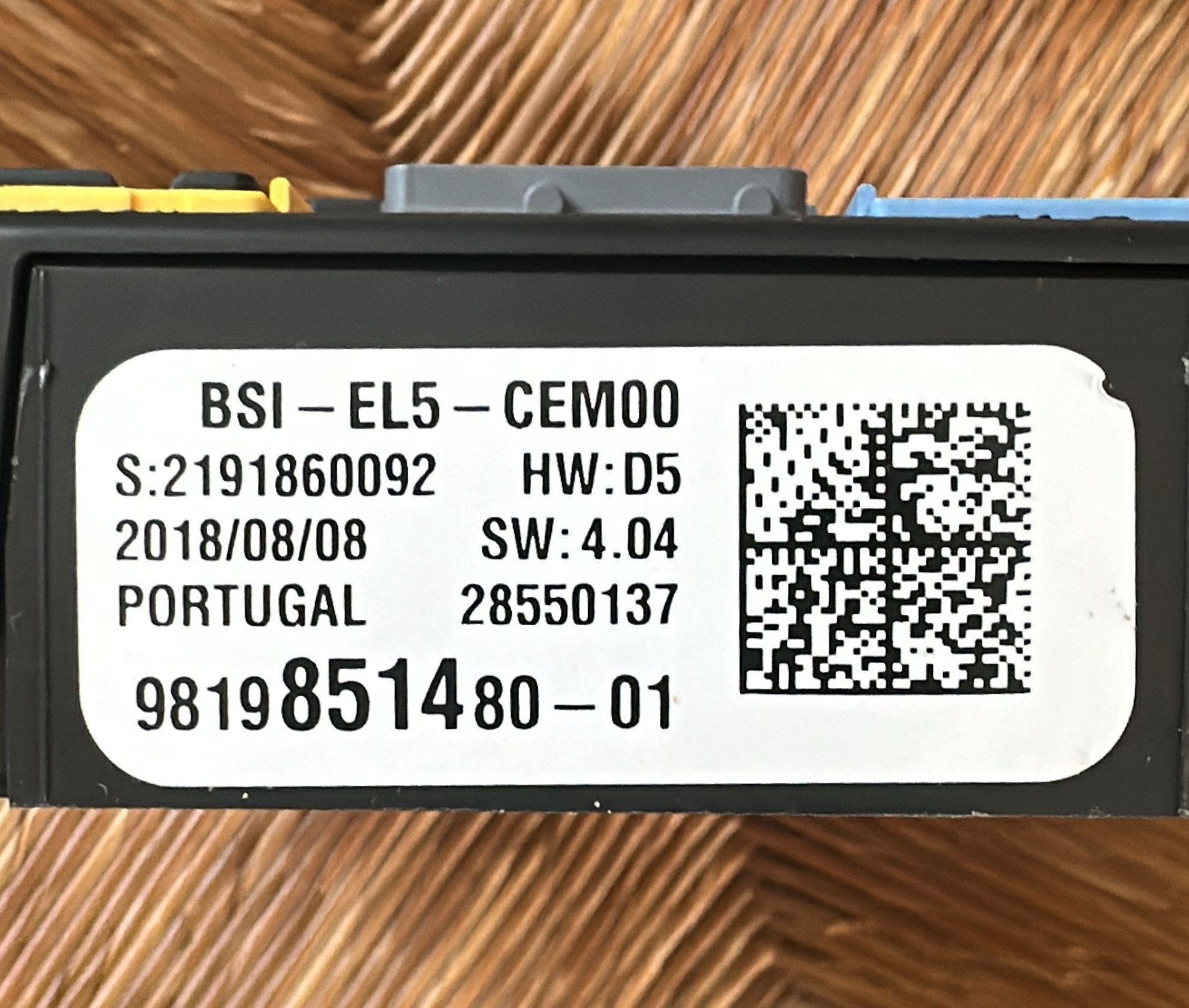 Body Computer PEUGEOT 308 2017 1199 Benzina 9819851480-01 1801743458 BSI-EL5 28550137