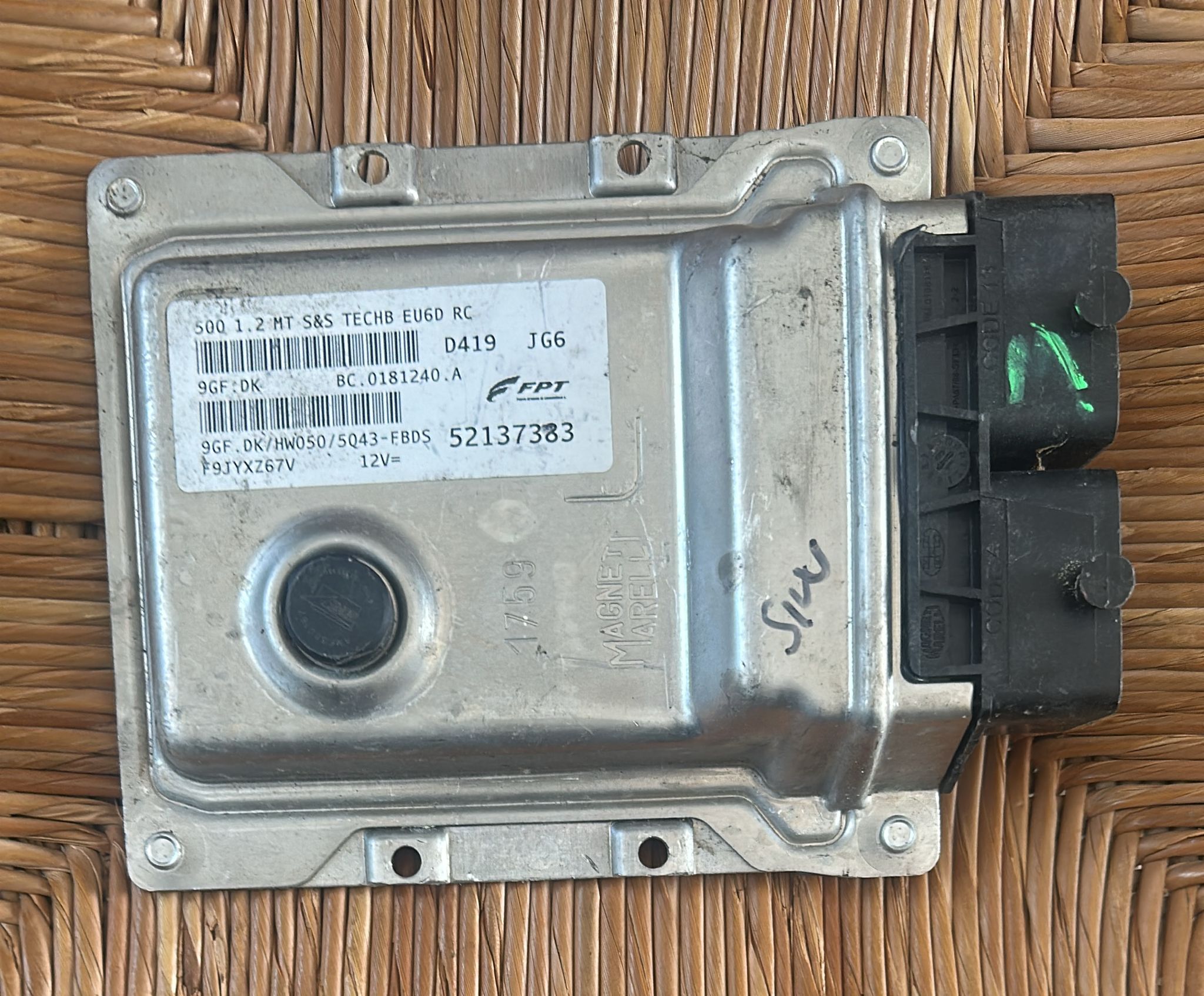 52137383 9GF.DK HW050 CENTRALINA MOTORE ECU FIAT 500 1.2 LOUNGE 51KW BC0181240A