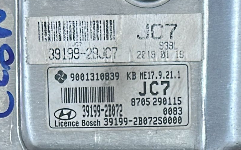 Centralina HYUNDAI IX20 (JC) 1.6BENZINA KW92 - 125CV 2019 G4FC ME17.9.21.1 391992JC7