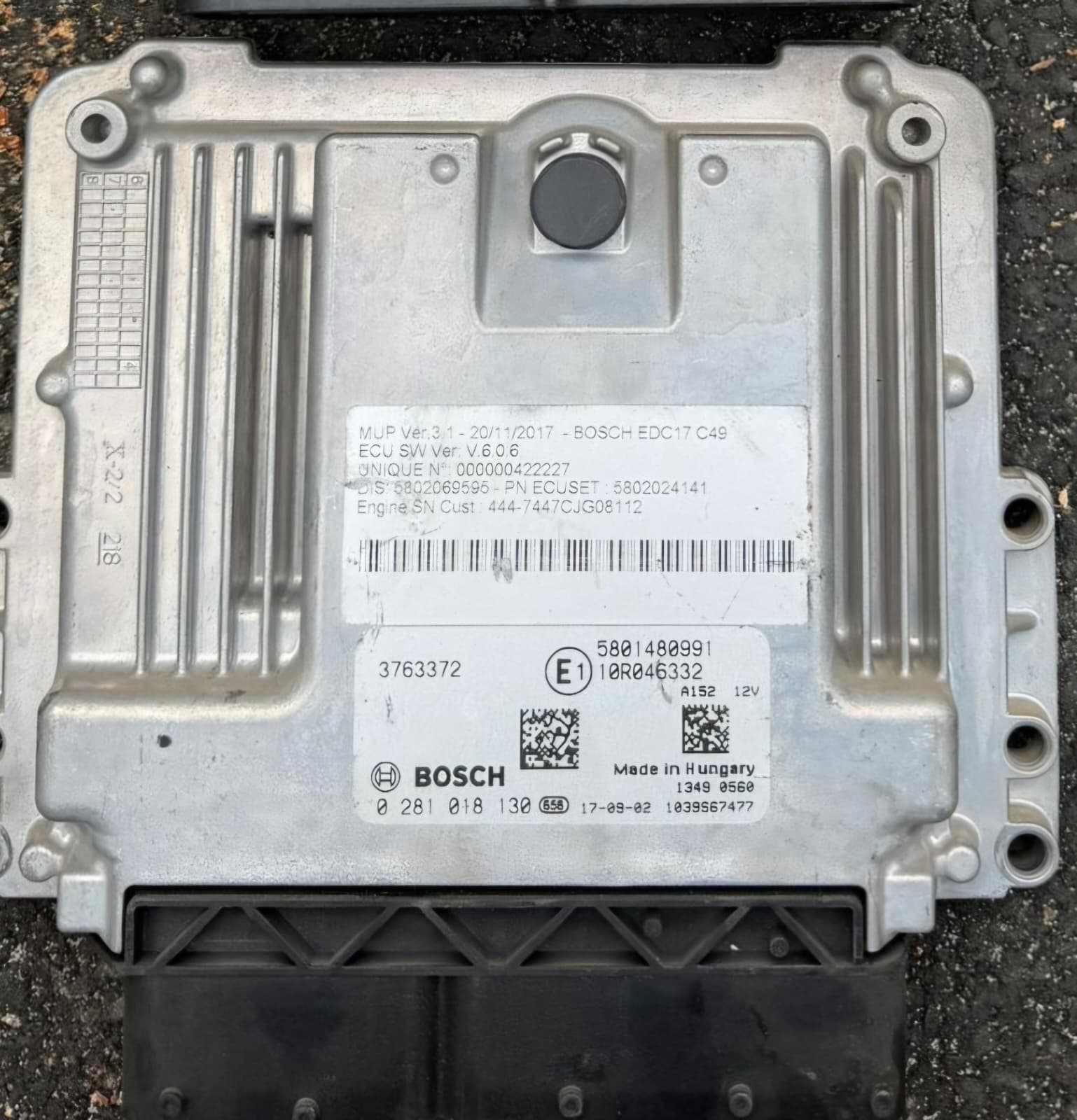 Centralina motore EDC17C49-3.C2 IVECO 5801762466 BOSCH 0281018130 PER IVECO / NEW HOLLAND