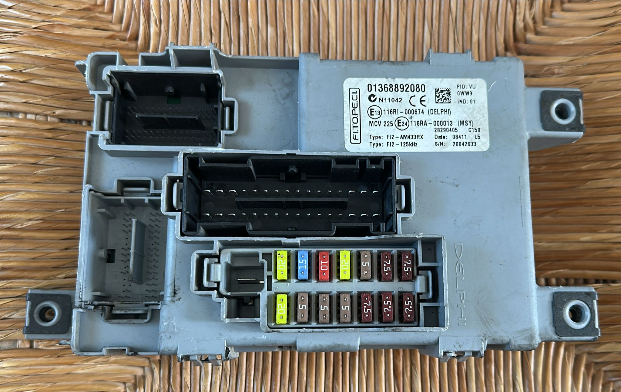 ECU BODY Citroen Nemo Bipper 01368892080 28330961 FITOPECI