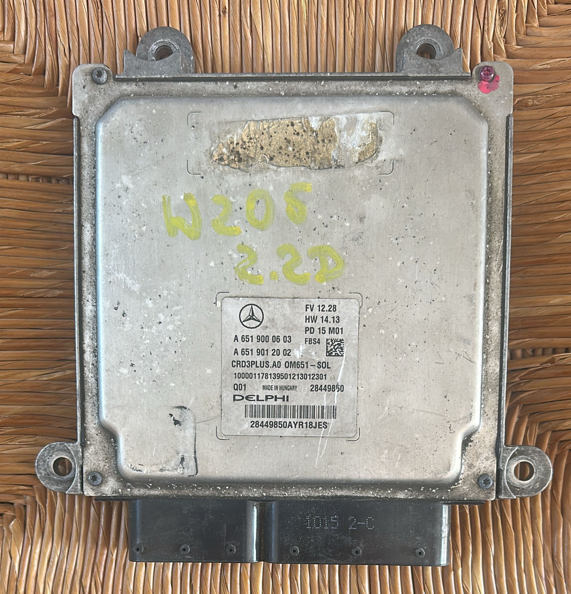 . A6519000603 A6519012002 28449850 CRD3PLUS.A0 CENTRALINA ECU DELPHI MERCEDES-BENZ CLASSE C DAL 2014 AL 2018 MOTORE C 250