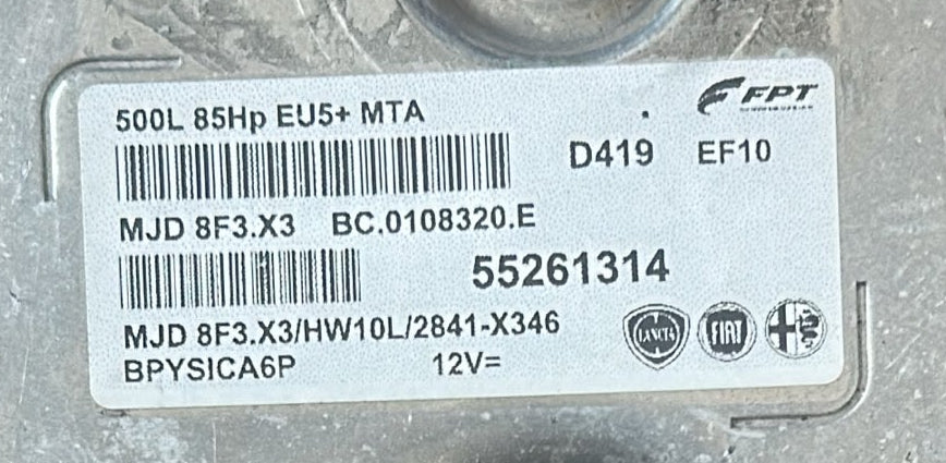55261314 ECU CENTRALINA FIAT 500L 85HP 55261314 MJD 8F3.X3 HW10L MJD8F3.X3