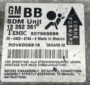 ECU AIRBAG OPEL CORSA D 13262361 TEMIC 327963935
