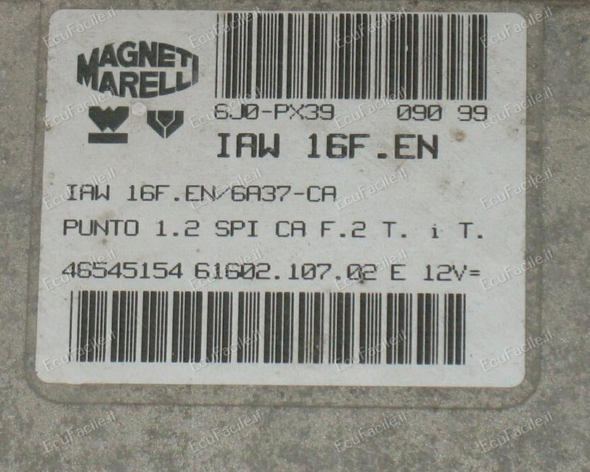 ECU PANDA LANCIA Y PUNTO 1.2 IAW 16F.EN IAW16FEN 46545154