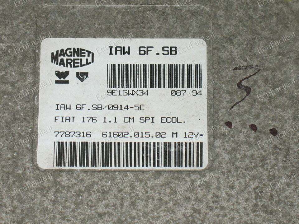 Ecu centralina motore fiat punto 1.1 iaw 6f.sb 7787316