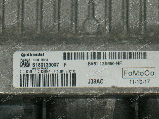 ECU Ford Focus 1.6 Continental SID807EVO S180133007F BV61-12A650-NF FoMoCo