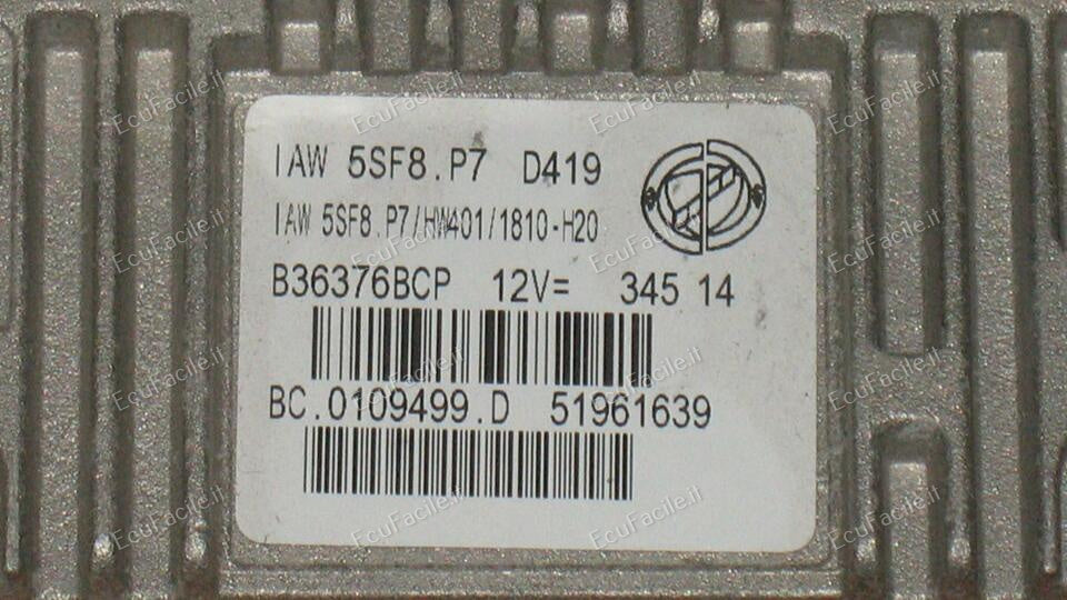 FIAT NUOVA PANDA IAW 5SF8.P7 HW401 1810-h20 51961639
