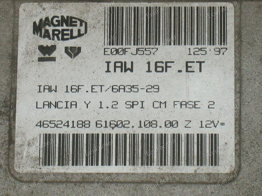 ECU Centralina IAW 16F.ET Lancia Y 1.2 Magneti Marelli Vergine