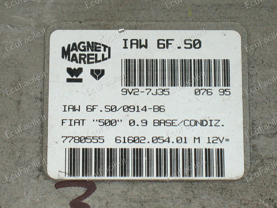 ECU 7780555 IAW 6F.S0 FIAT 500 1995 1998 IAW 6F.50/1620-59 6F Base/ Condiz