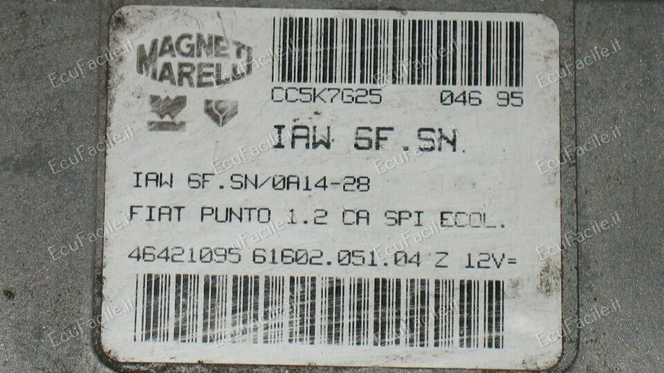 Ecu centralina motore FIAT PUNTO 1.2 IAW 6F.SN 46421095