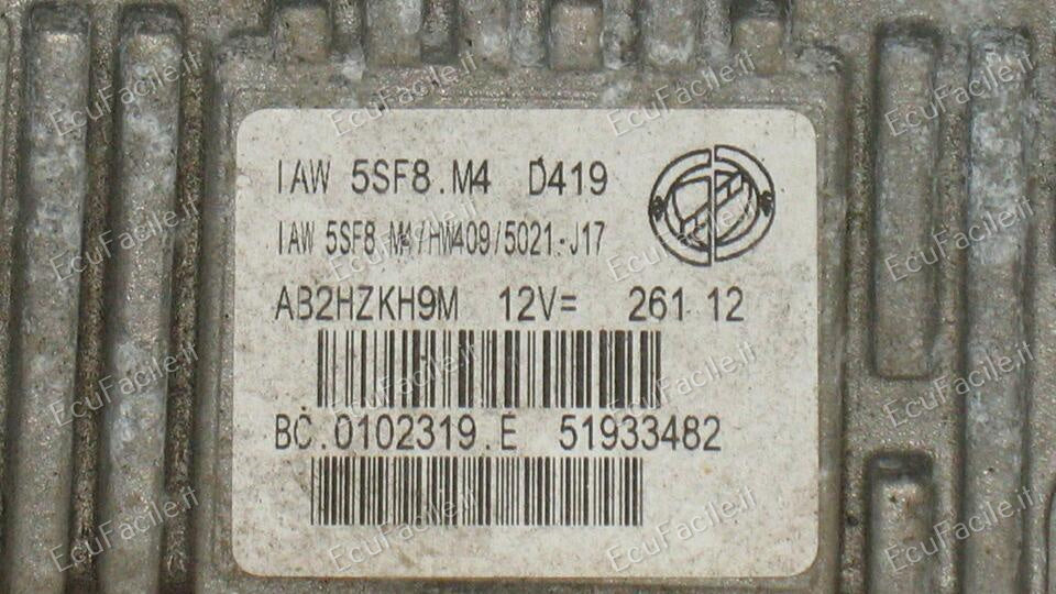 ECU FIAT PANDA IAW 5SF8.M4 HW409 51933482