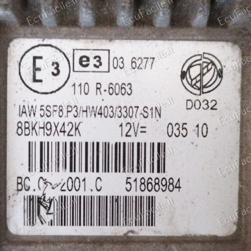 ECU QUBO FIAT 500  IAW 5SF8.P3 HW403 51868984 metano