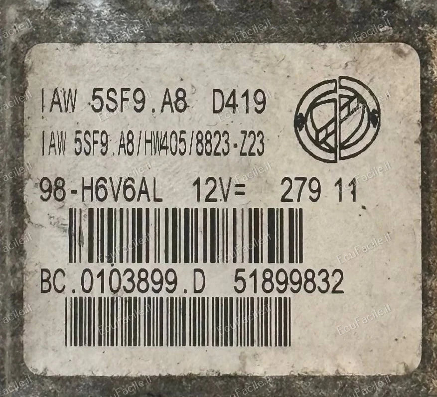 ECU FORD KA 1.4 51903151 IAW 5SF9.AC 5SF9.AC HW405