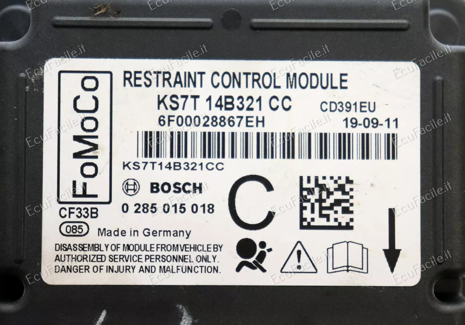 ECU airbag Ford Mondeo Facelift MK5 Station Wagon KS7T-14B321-CC 0285015018