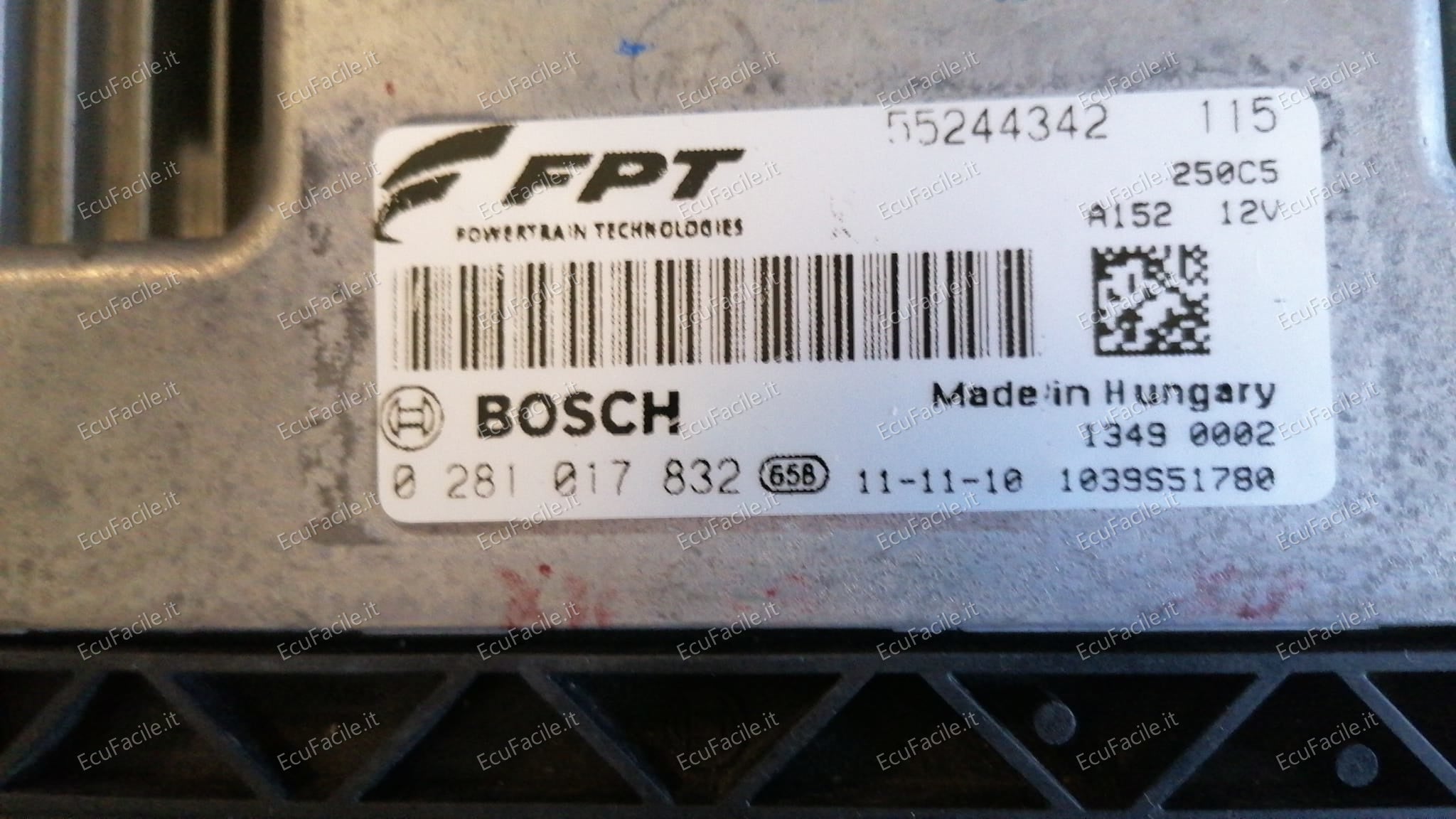 ECU FIAT DUCATO 2.8 JTD FPT 0281017832 55244342 EDC 17C49-3.52